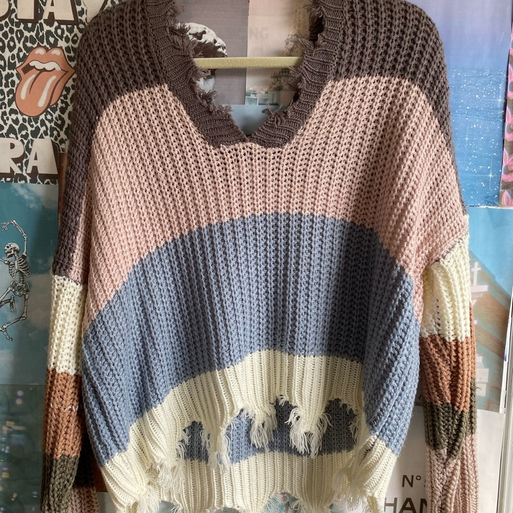 Distressed sweater